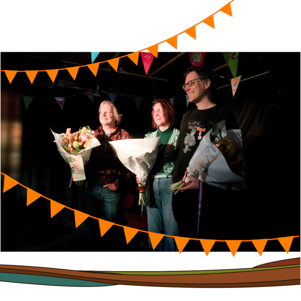 foto met Jeroen, Menno en Dorine